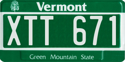 VT license plate XTT671