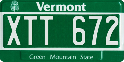 VT license plate XTT672