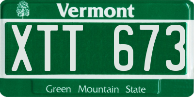 VT license plate XTT673