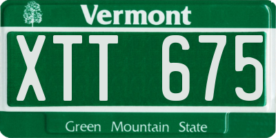 VT license plate XTT675