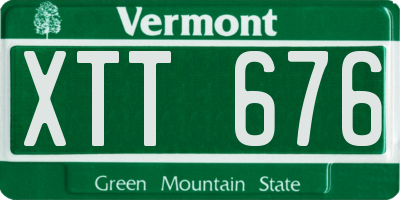 VT license plate XTT676