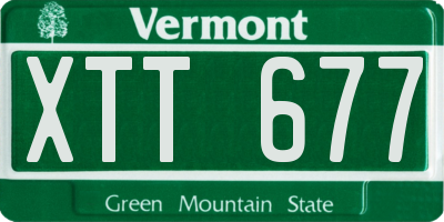 VT license plate XTT677