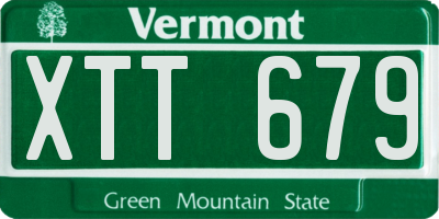 VT license plate XTT679