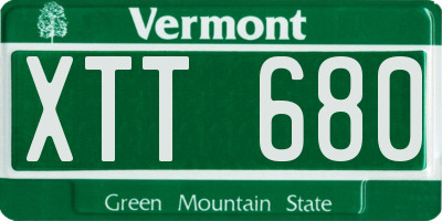VT license plate XTT680