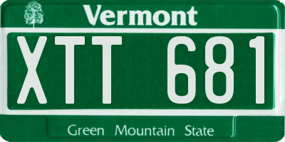 VT license plate XTT681