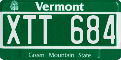 VT license plate XTT684