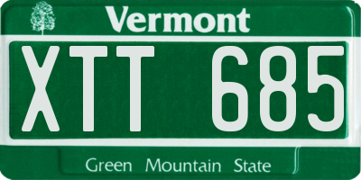 VT license plate XTT685