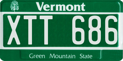 VT license plate XTT686