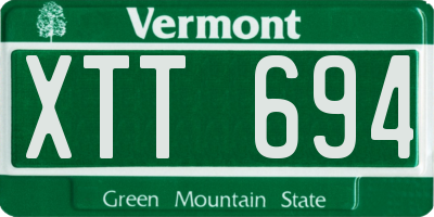 VT license plate XTT694