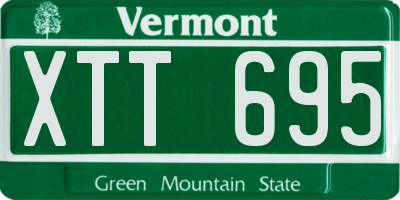 VT license plate XTT695