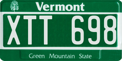 VT license plate XTT698