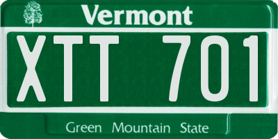VT license plate XTT701