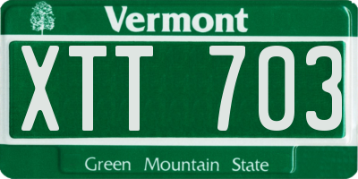 VT license plate XTT703