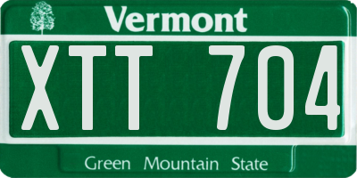 VT license plate XTT704