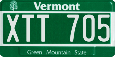 VT license plate XTT705