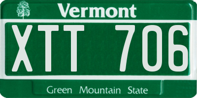 VT license plate XTT706