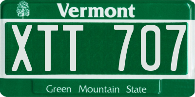 VT license plate XTT707