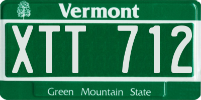 VT license plate XTT712