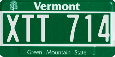 VT license plate XTT714
