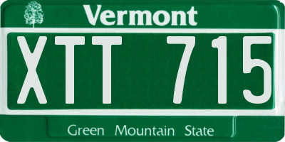 VT license plate XTT715