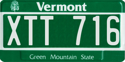 VT license plate XTT716