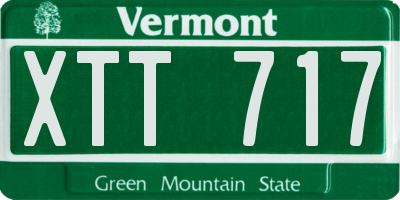 VT license plate XTT717