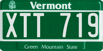 VT license plate XTT719