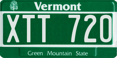 VT license plate XTT720