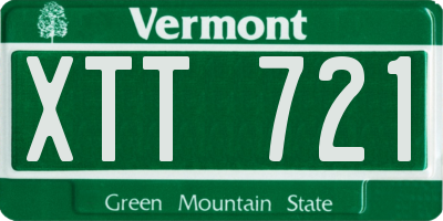 VT license plate XTT721