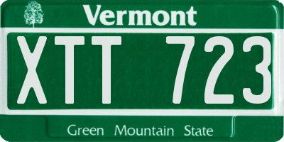VT license plate XTT723