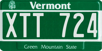 VT license plate XTT724