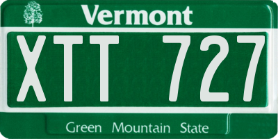 VT license plate XTT727