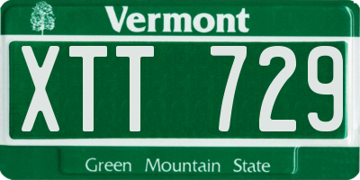 VT license plate XTT729