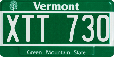 VT license plate XTT730