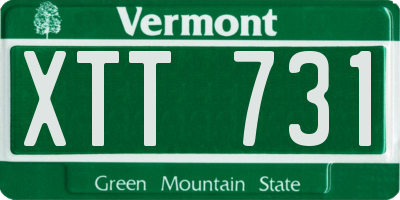VT license plate XTT731