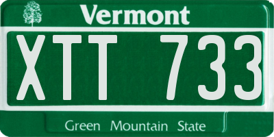VT license plate XTT733