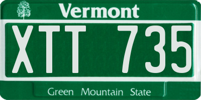 VT license plate XTT735