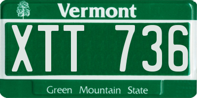 VT license plate XTT736