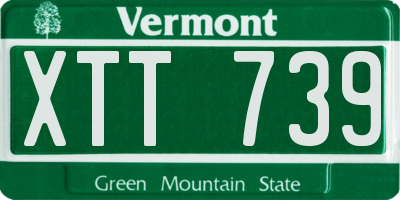 VT license plate XTT739
