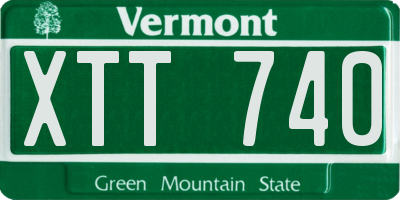 VT license plate XTT740