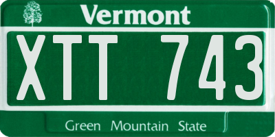 VT license plate XTT743