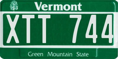 VT license plate XTT744