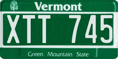 VT license plate XTT745