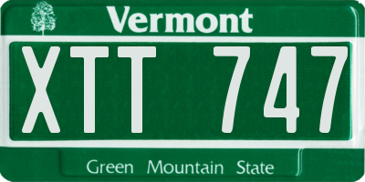 VT license plate XTT747