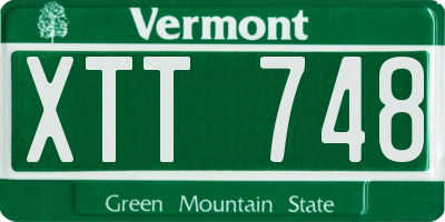 VT license plate XTT748