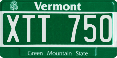 VT license plate XTT750