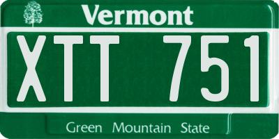 VT license plate XTT751