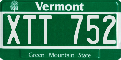 VT license plate XTT752