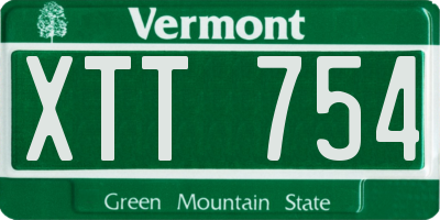 VT license plate XTT754