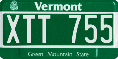 VT license plate XTT755